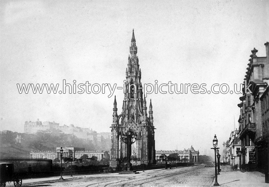 Scott's Monument and CAstle, Edinbutgh. c.1880's